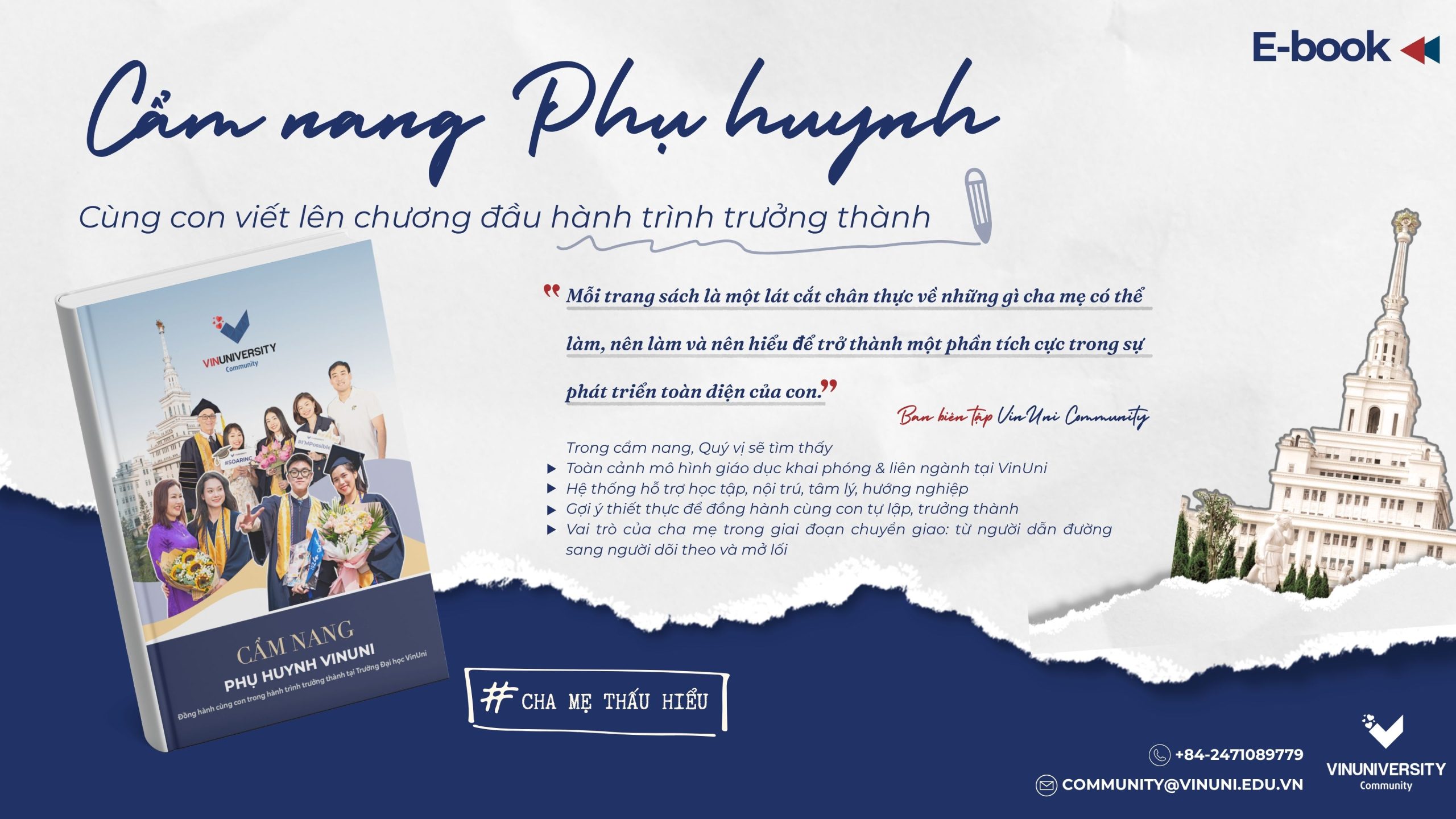 Ra mắt Ebook Cẩm nang Phụ huynh VinUni – Cùng con viết lên chương đầu hành trình trưởng thành